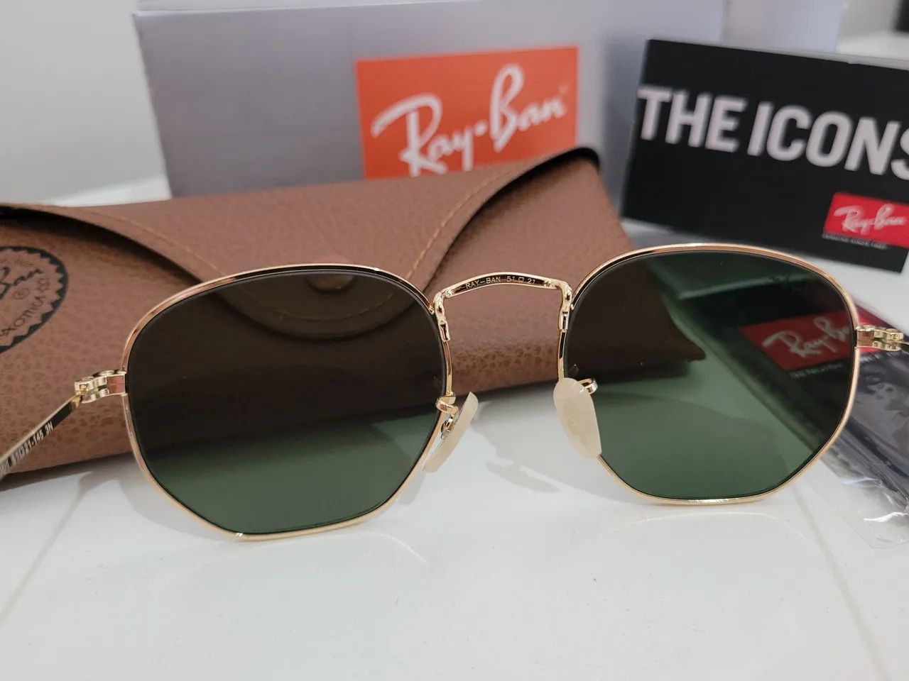 Ray ban hexagonal rb3548 clássico oculos de sol feminino masculino  - Foto 5