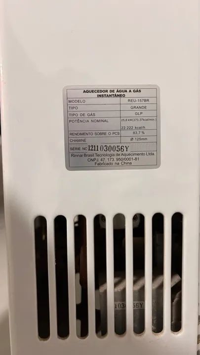 Aquecedor de água a gás - Rinnai - Foto 4