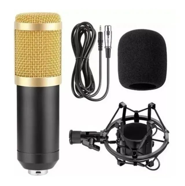 Kit Microfone Studio Gravação BM-800 + Pop Filter + Aranha + Braço Articulado - Foto 2