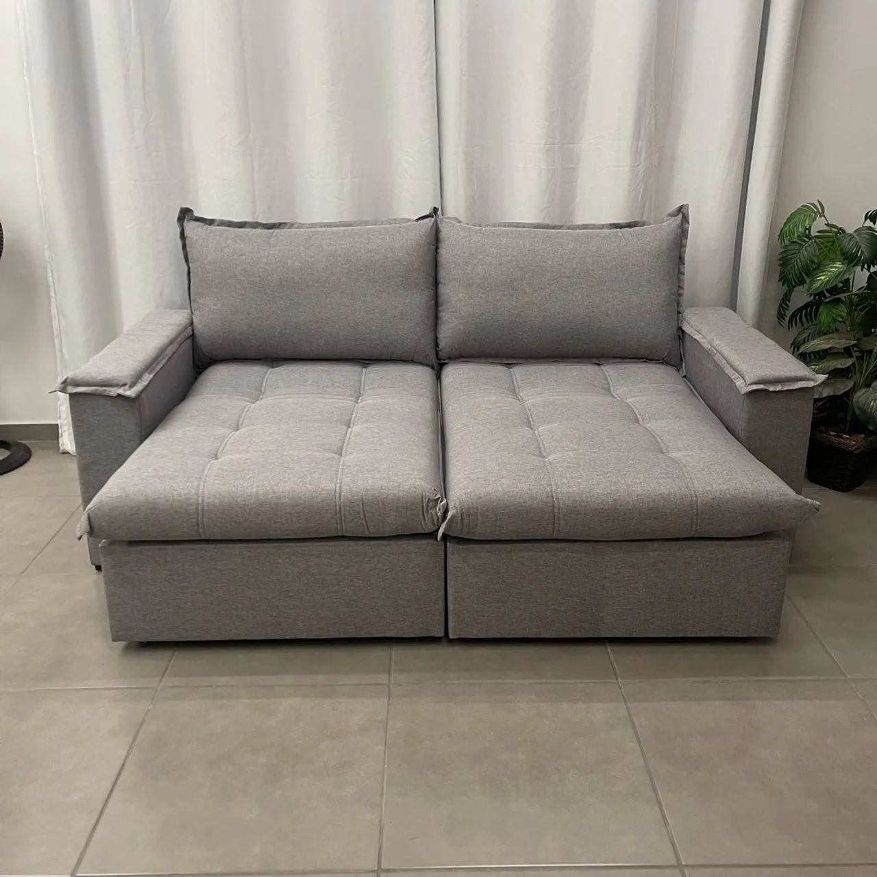 Sofá Cama Retrátil c/Porta Copos e Pillow Top Molas Ensacadas p554 - Foto 4