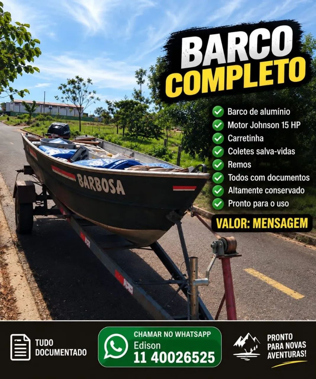 Barco de alumínio 