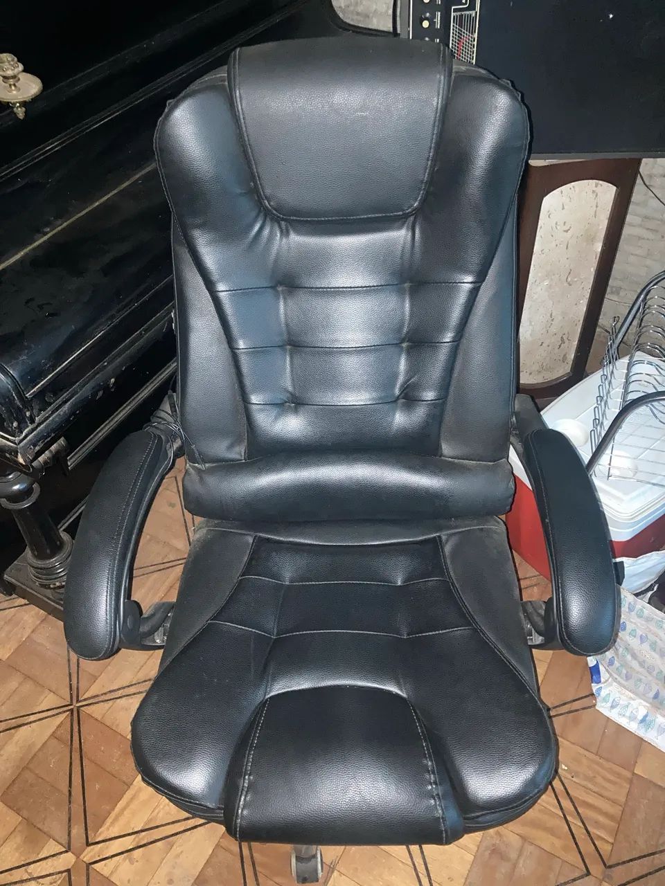 Cadeira Poltrona Presidente Massageadora USB 4 modos Couro Sintético - Foto 3