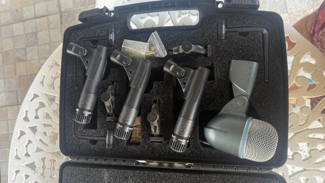 Kit de microfone shure 3 sm57 + beta 52 a dmk 57/52 - Foto 3
