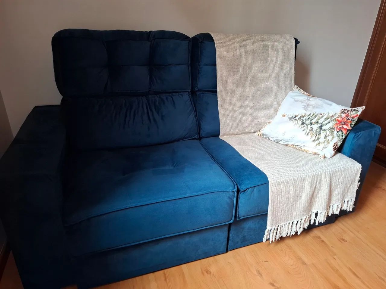 Sofá chaise azul escuro  - Foto 4