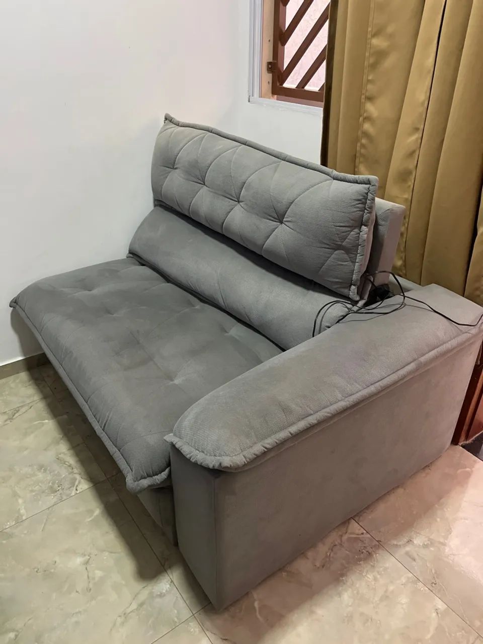 Sofá Retrátil e Reclinável Cinza - 2 Módulos - Foto 2