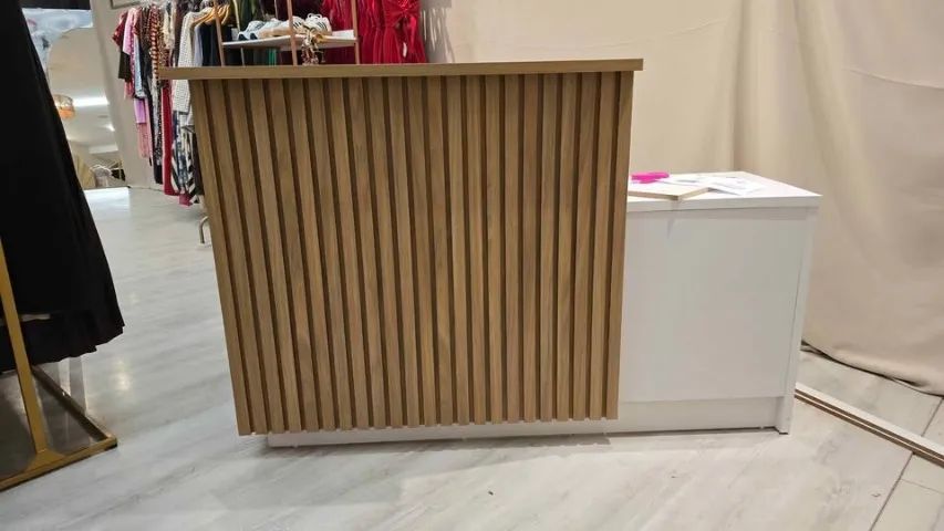 Balcão Atendimento Recepção/Comercio em "L" 100% MDF - Foto 2