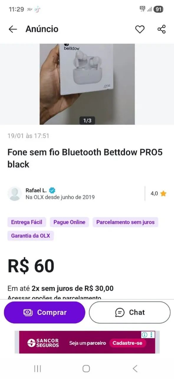 Fone de ouvido sem fio - Foto 3