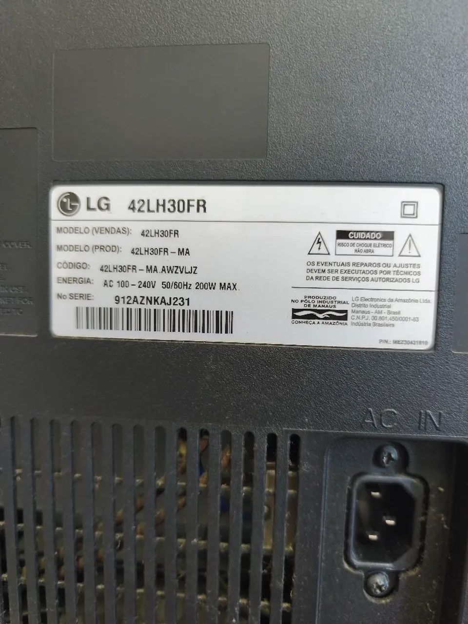 TV LCD LG 42 polegadas  42LH30FR  não tem conversor integrado - Foto 4