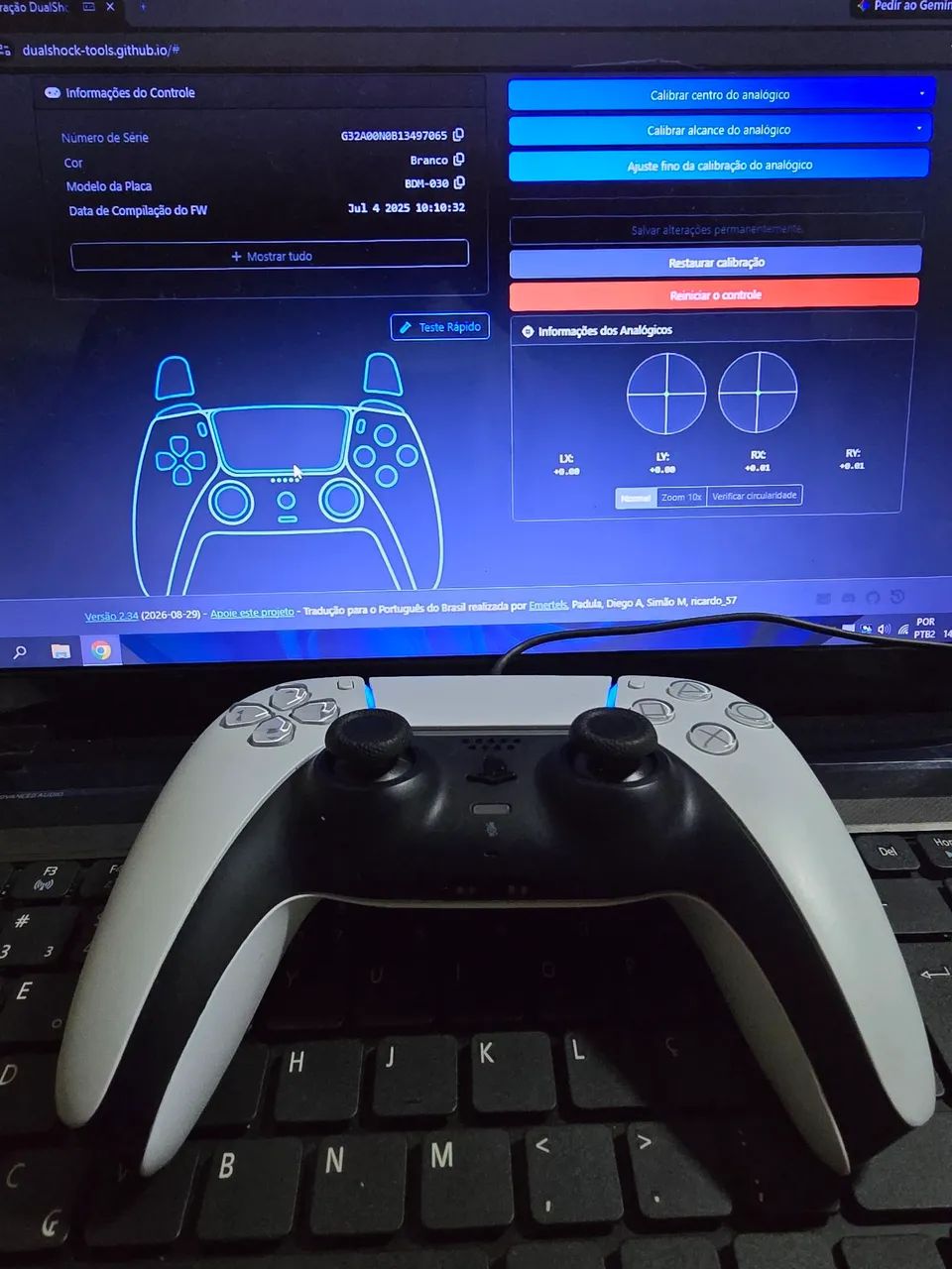 Controle com Analógico Hall Effect Magnético