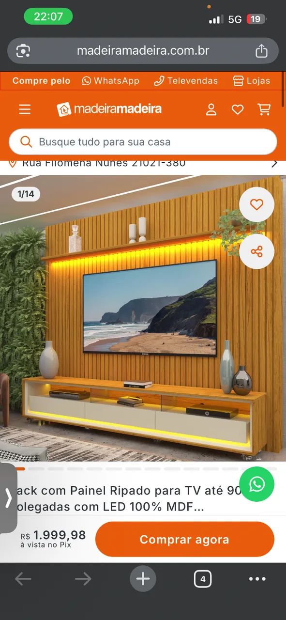 Painel Ripado TV 230x250cm - Foto 2