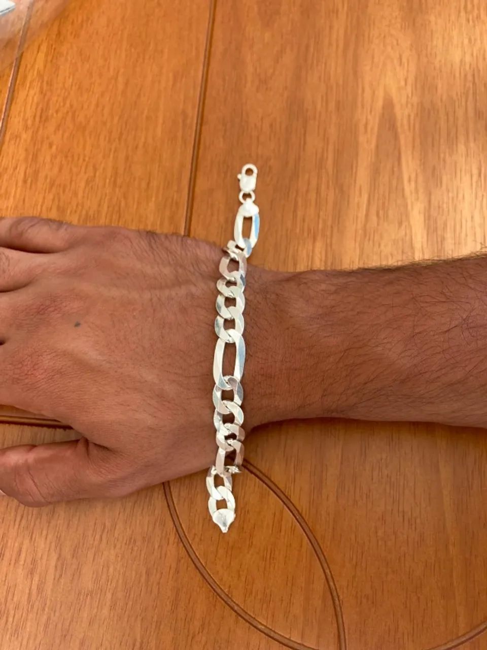 Prata 925 pulseira 21cm 25g - Foto 4