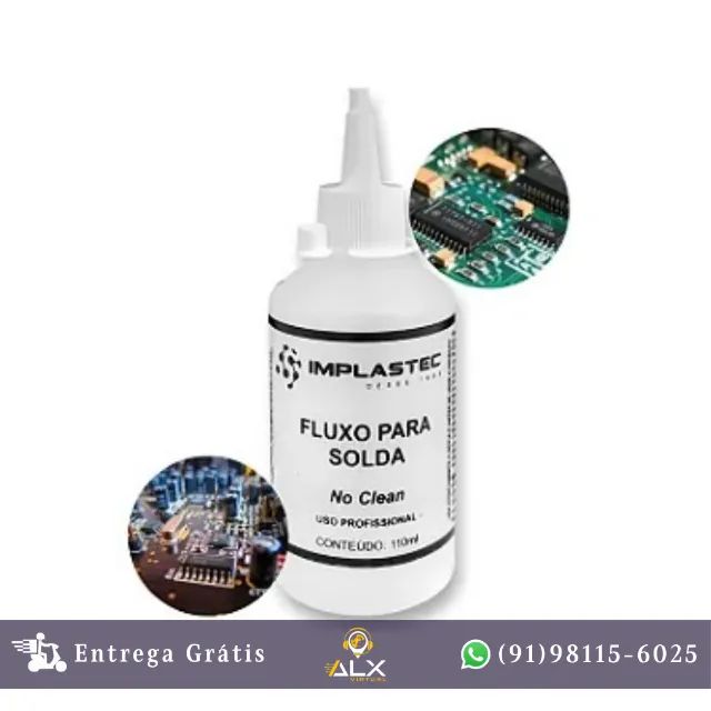 Fluxo para Solda no Clean Frasco 110ml Implastec *ENTREGA GRÁTIS*