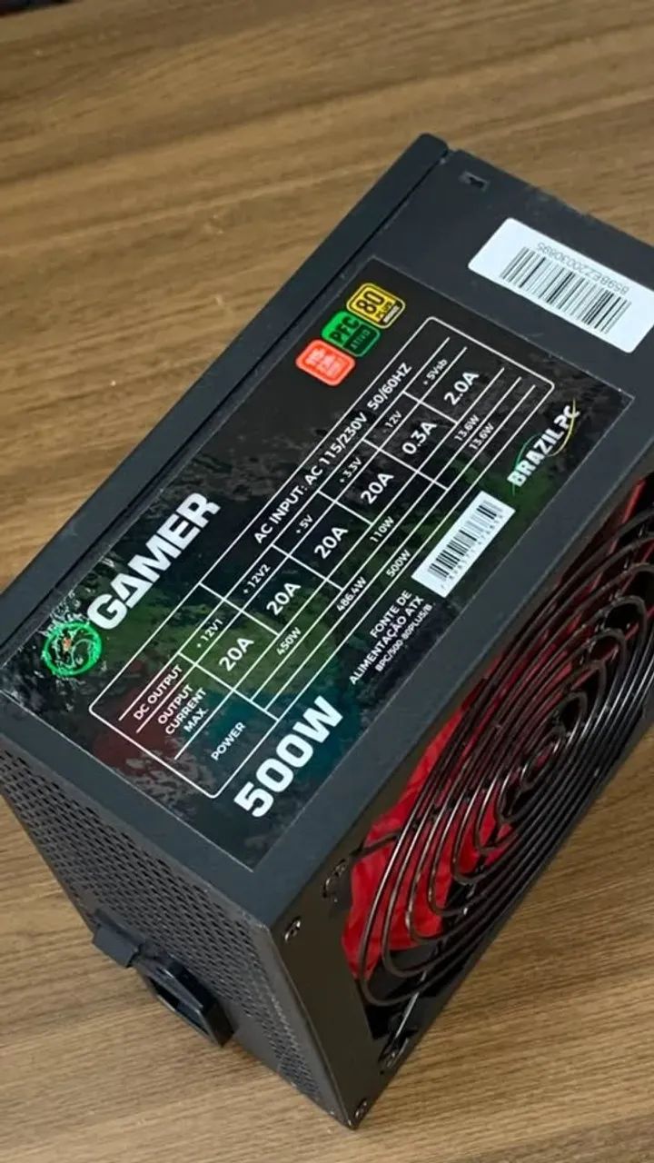 FONTE BRAZIL PC 500W 80 PLUS - Foto 2