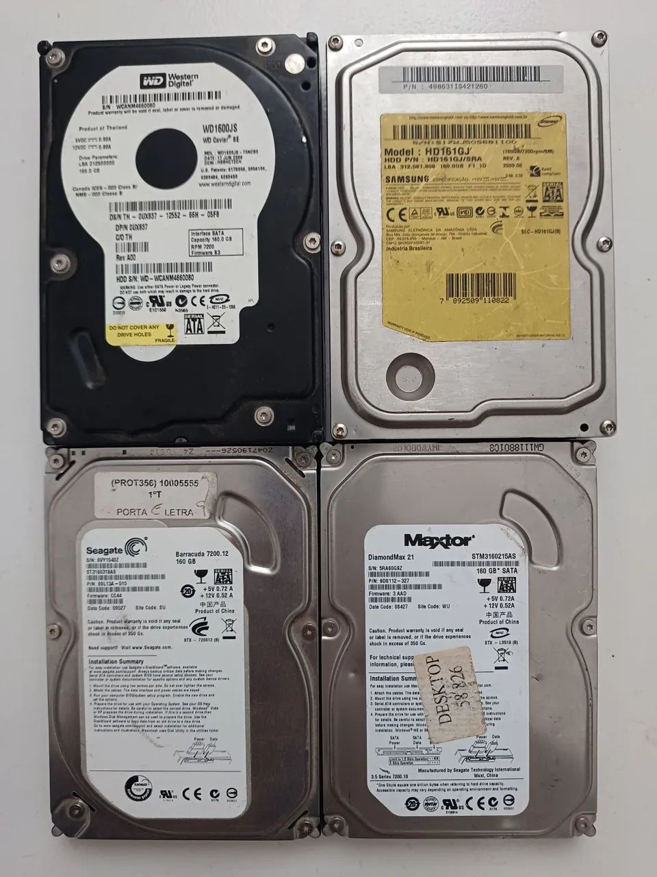 4 hds 160GB wd Seagate  maxtor Samsung  - Foto 5
