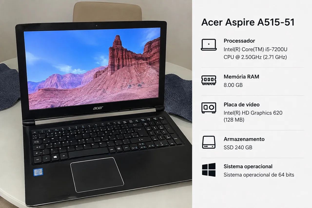 Notebook Acer Aspire i5 | 8GB RAM 