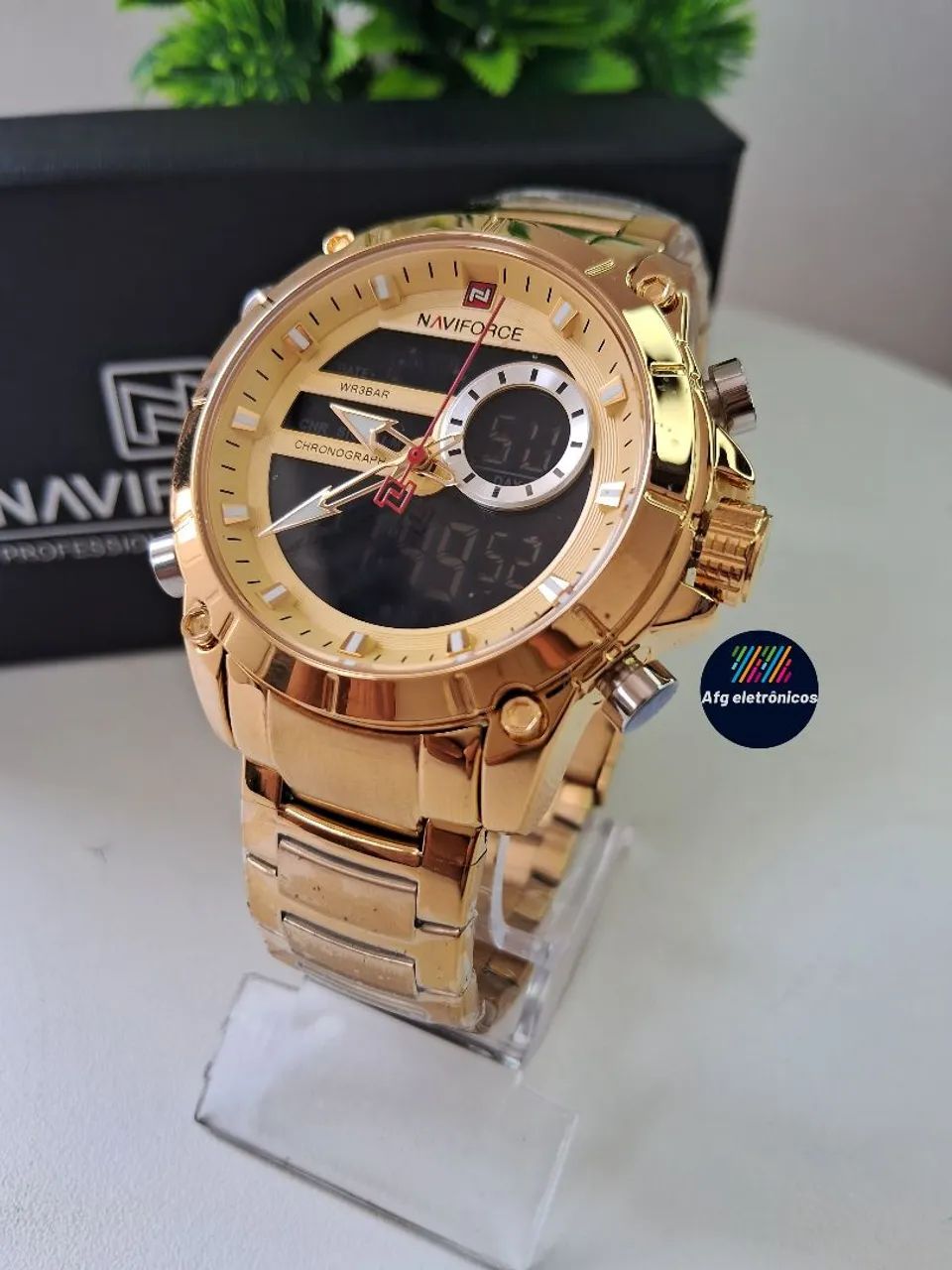 Relógio Naviforce Luxo dourado. - Foto 3