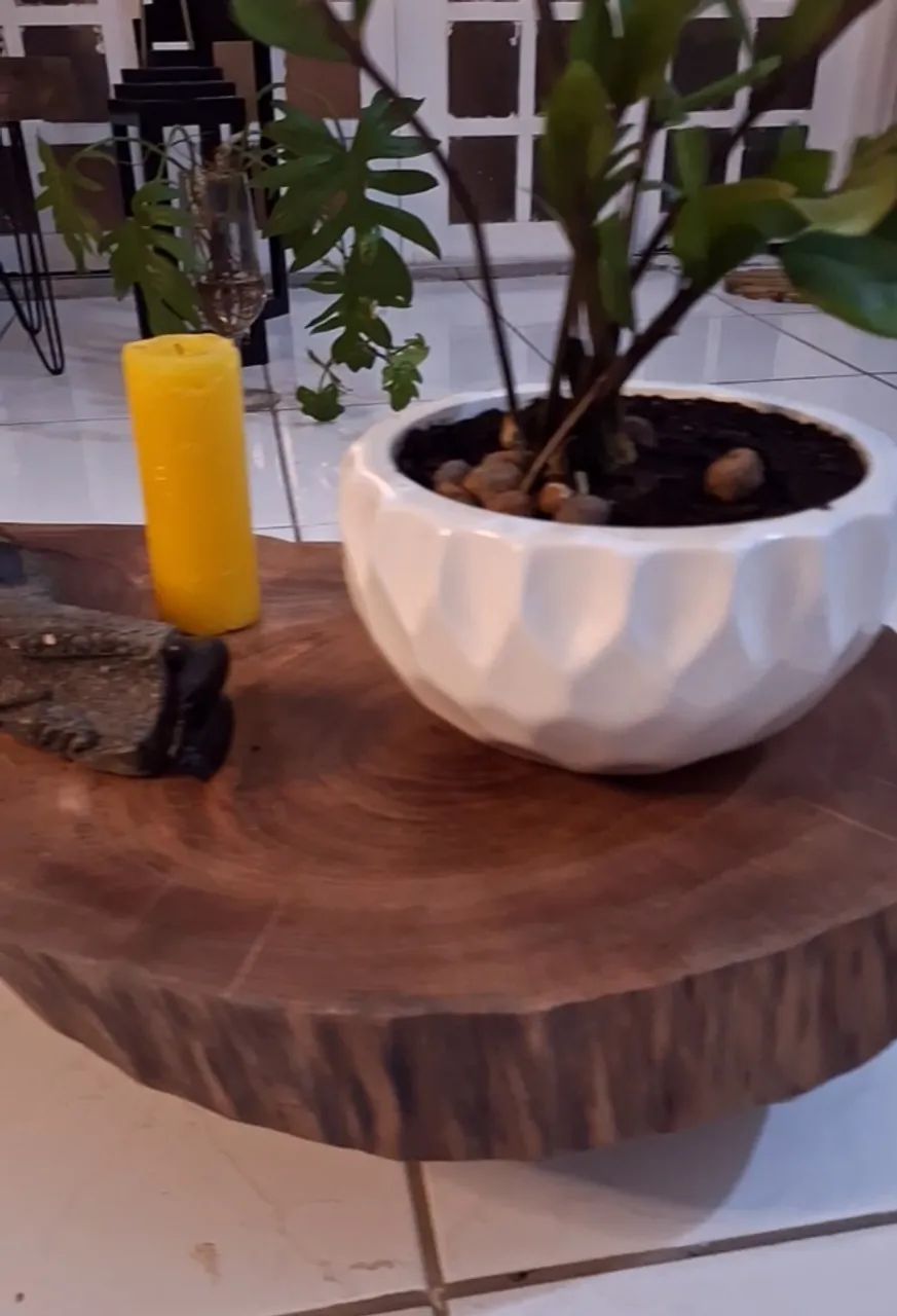 Wood Slice Coffee Table with Casters65569085943555124