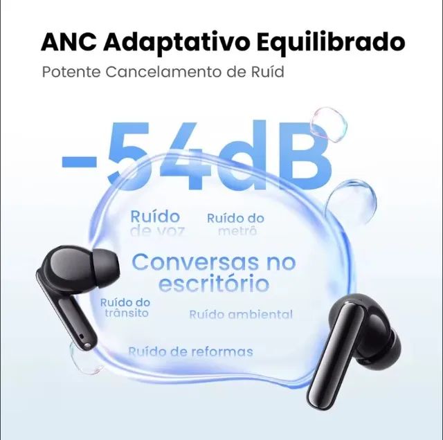 Fones De Ouvido Sem Fio HAYLOU Flowbuds N55 - ANC 54db - Ldac - BT6.0 - 40H Bateria - Foto 2
