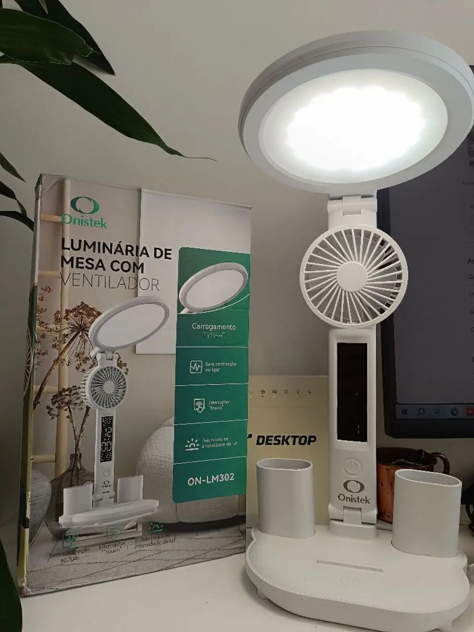 Luminária de mesa com ventilador  - Foto 3