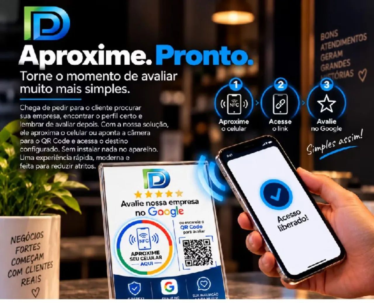 Placa  NFC para avaliação do gloog meu negócio  - Foto 4