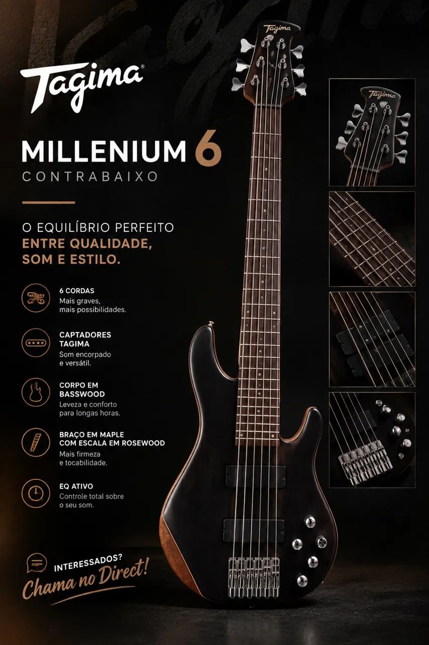Contra Baixo Tagima Millenium 6 Cordas