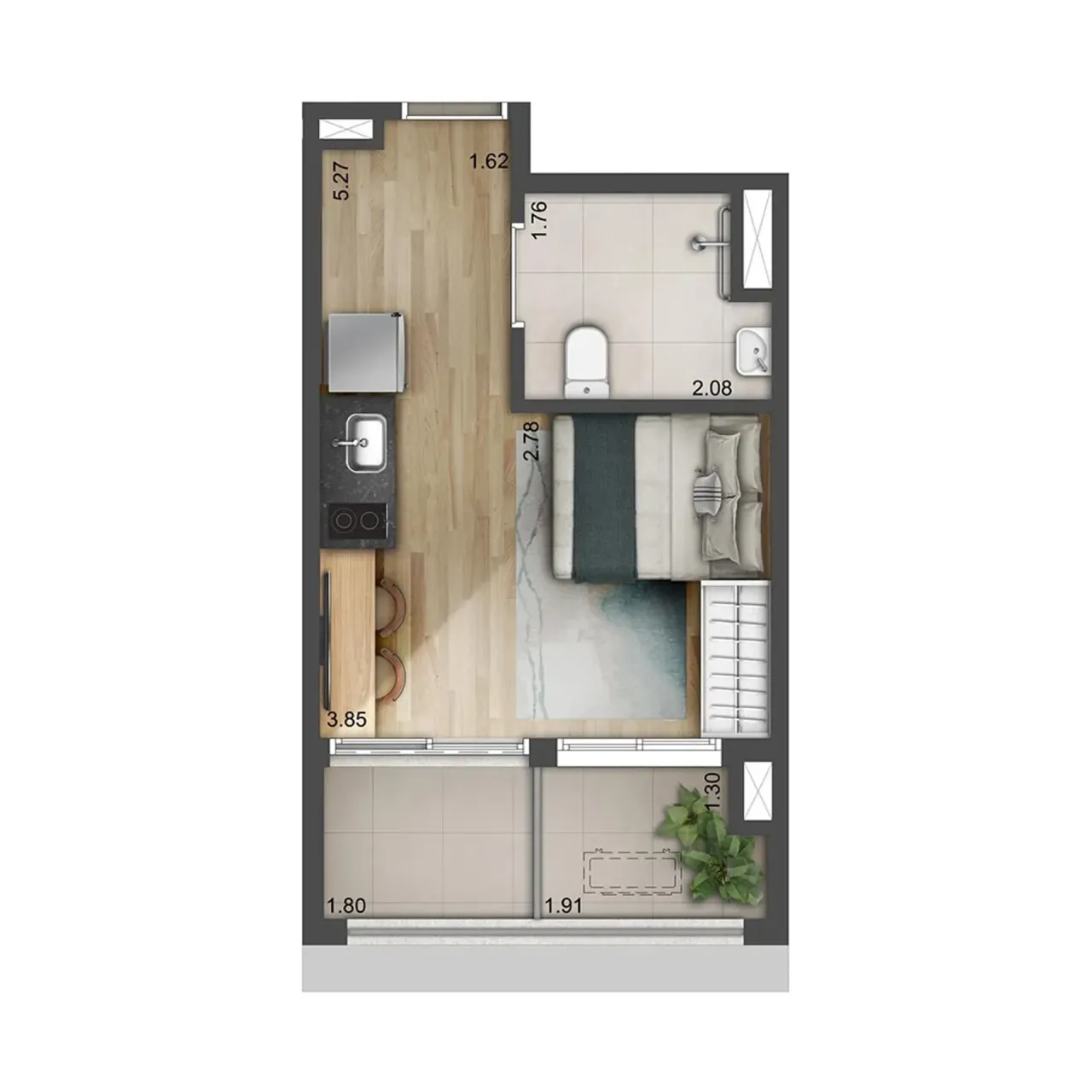 PLANTA 28m²