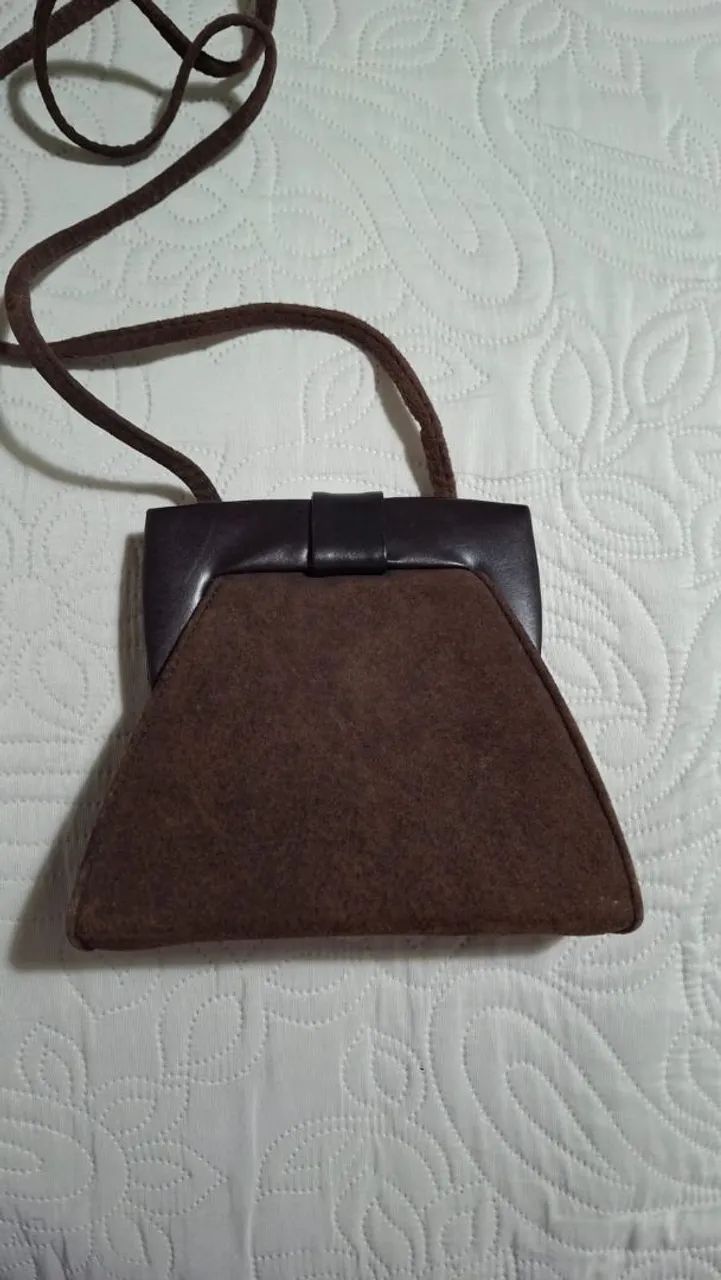 Bolsa marrom camurça  - Foto 4