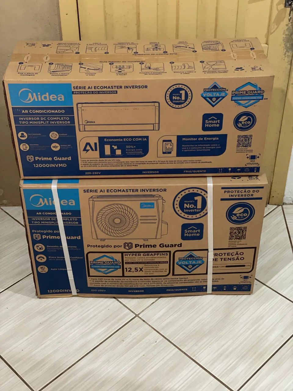 Vendo ar Split 12 mil Btu Midea inverter com placa de IA na caixa.