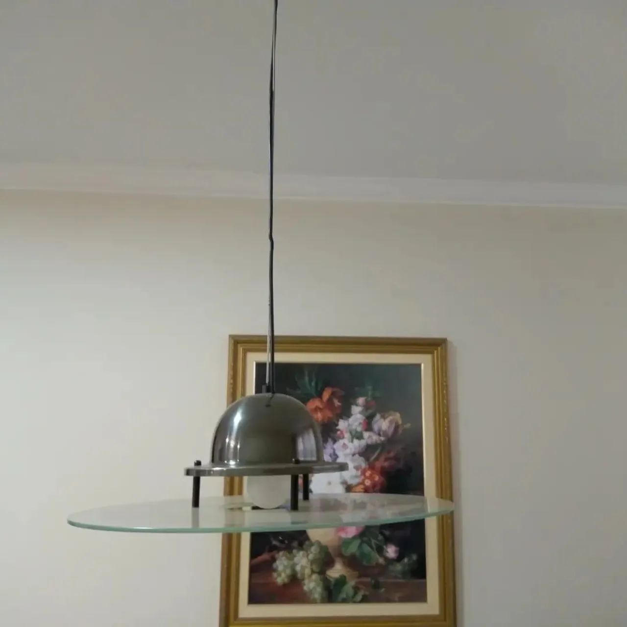 Lustre pendente redondo cromado  - Foto 2