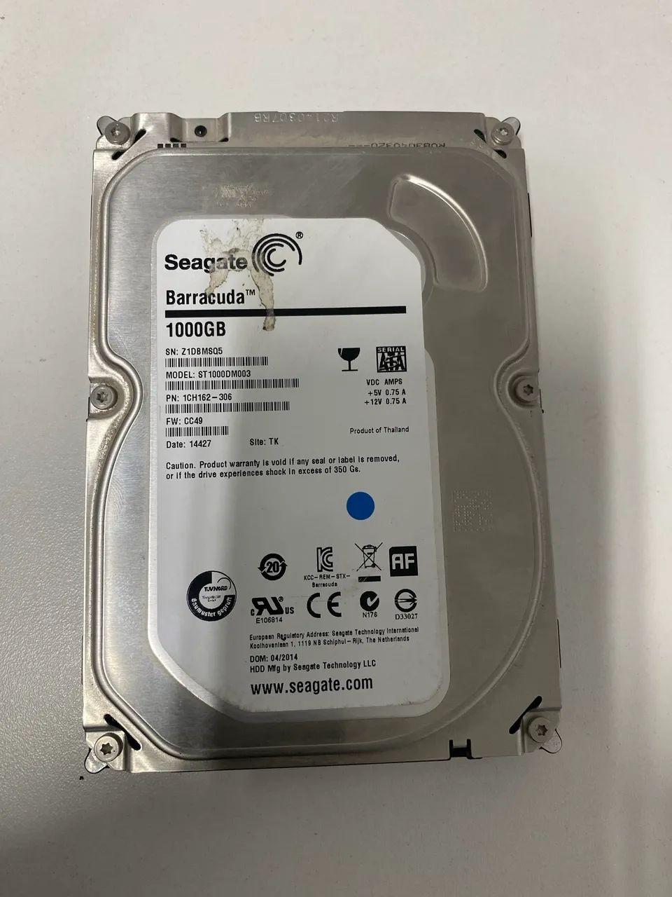 Hd 500 gb seagate barracuda 3,5 usado 