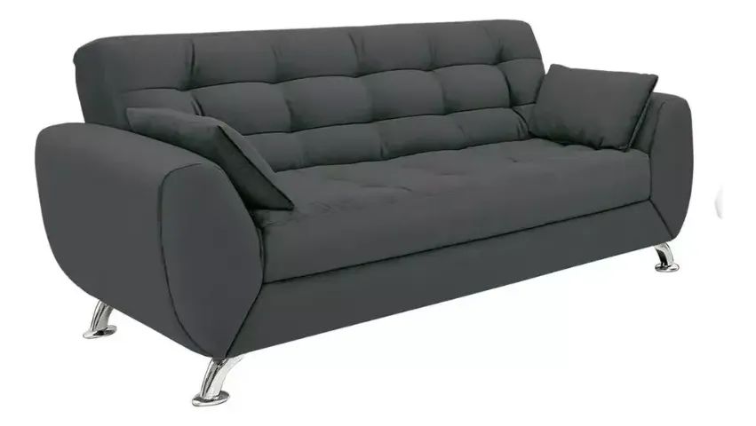 Sofá 3 Lugares Larissa Suede Cinza - Modern - Foto 3