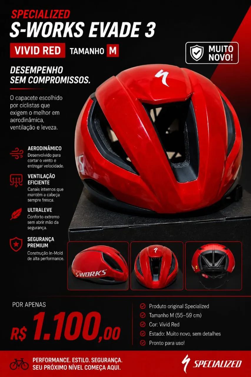 Capacete specialized evade 3 Tamanho M