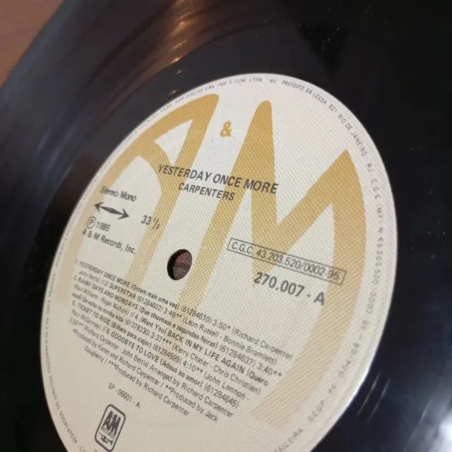 LP Vinil Carpenters - Yesterday Once More (1985) - Foto 4