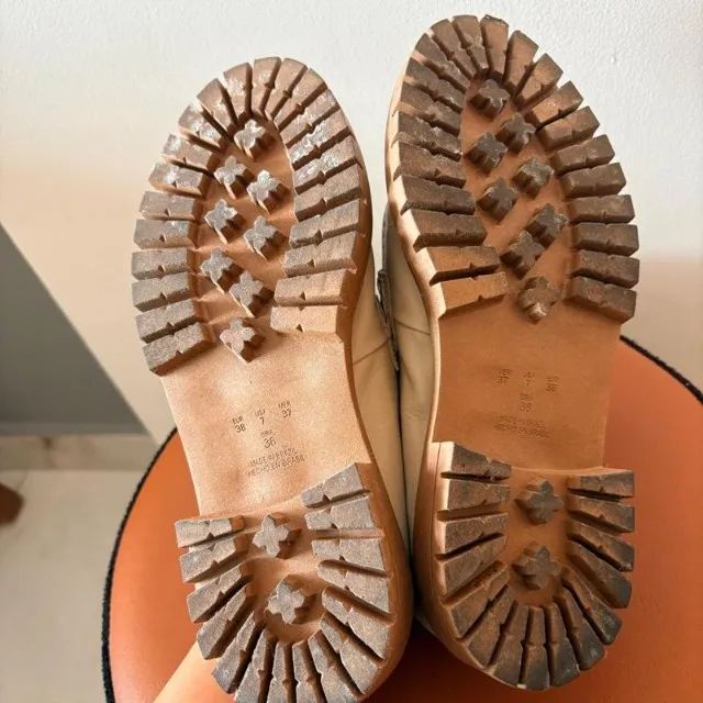 mocassin de couro bege - Foto 5