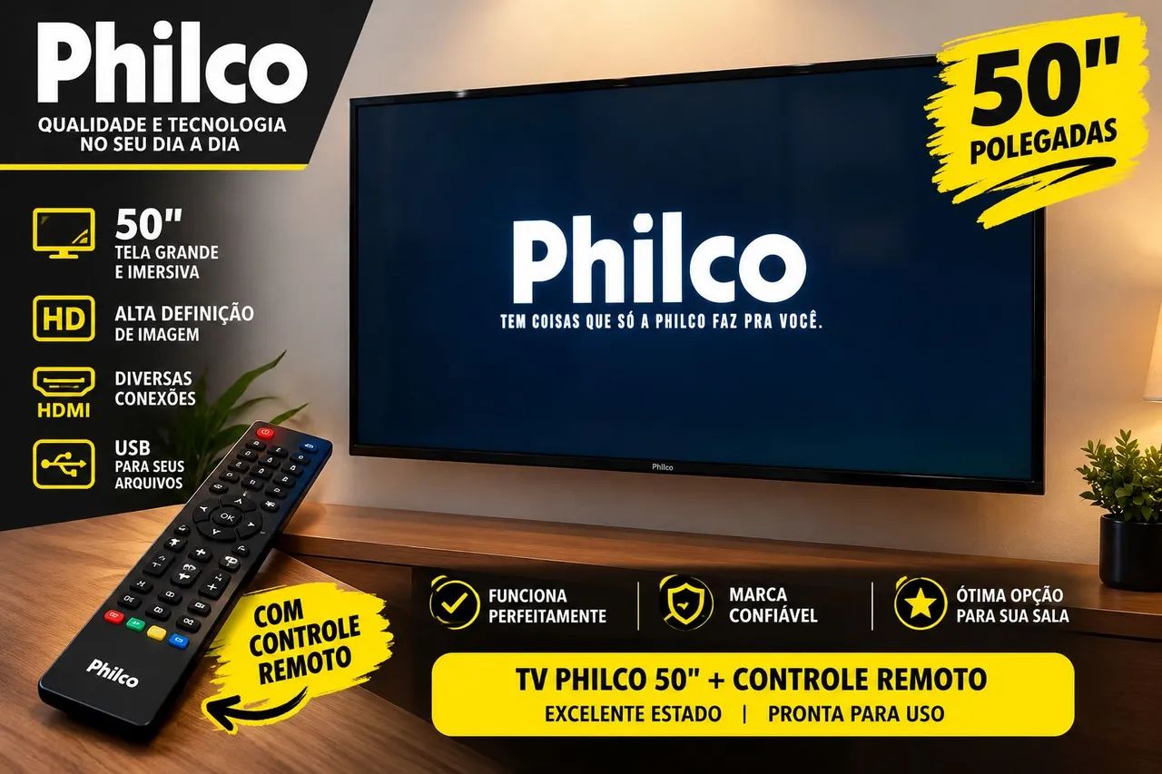 TV Philco 50.polegadas com controle remoto 