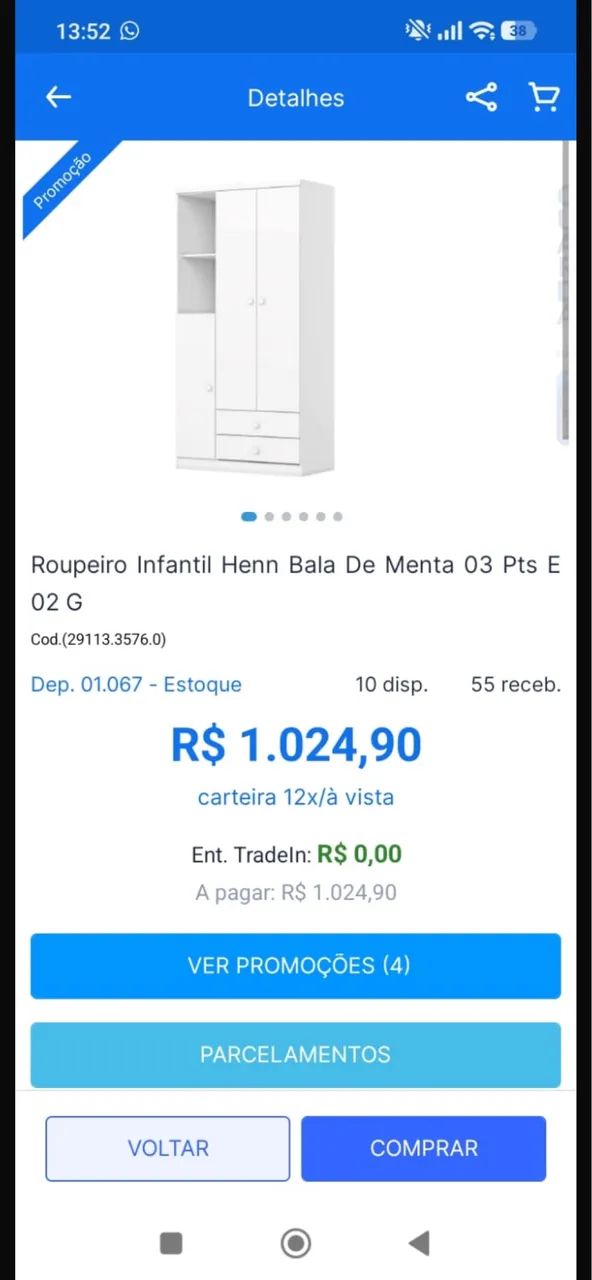 Guarda roupa  infantil 