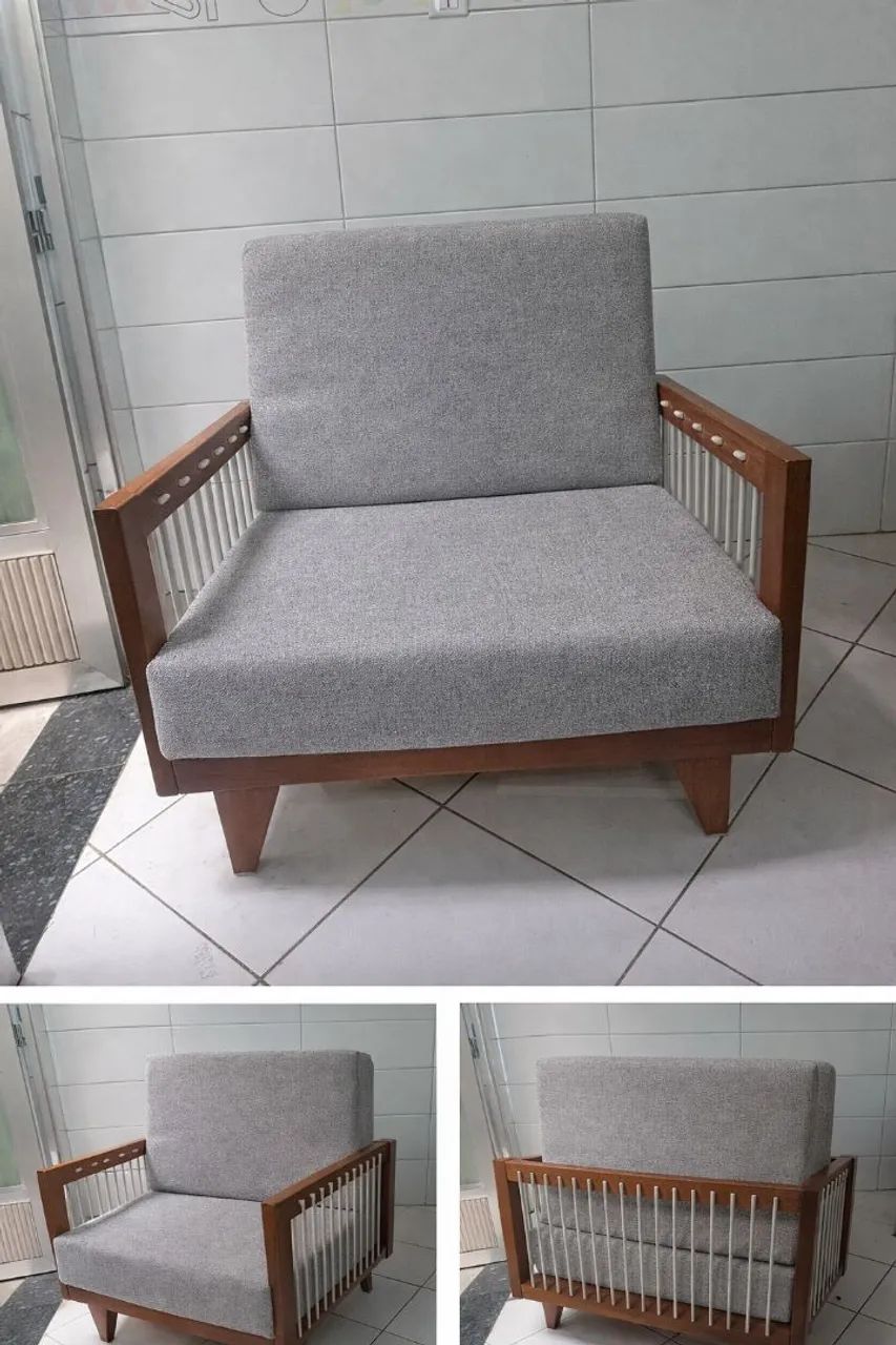 Poltrona Reformada em Madeira - Pronta em 2 Dias - Foto 4