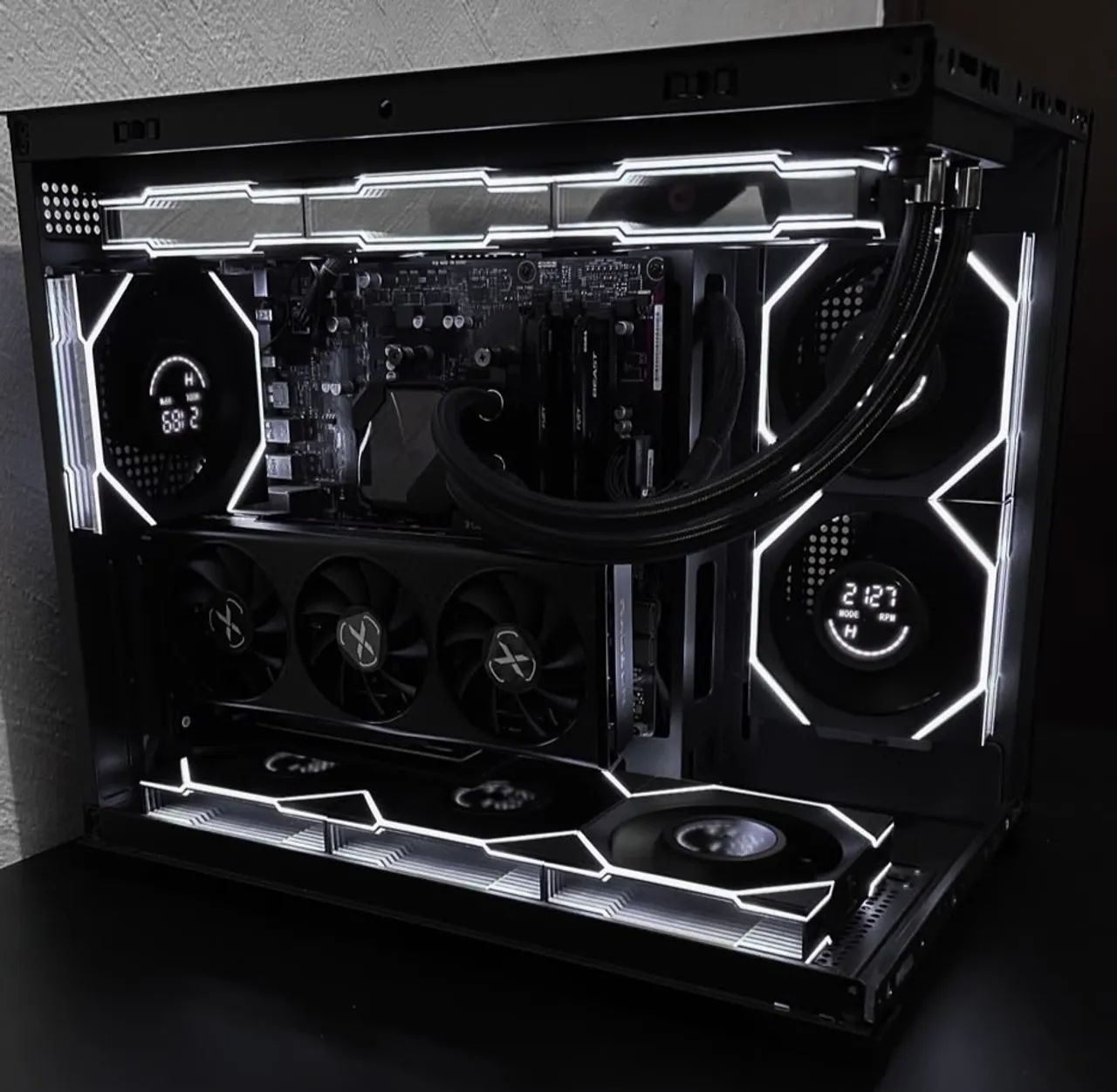 Kit com 3 Fans Jungle Leopard Interstellar V4 LCD UniFan reversas
