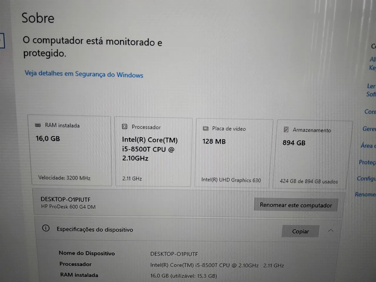 HP Prodesk 600 G4 Mini  - Foto 5