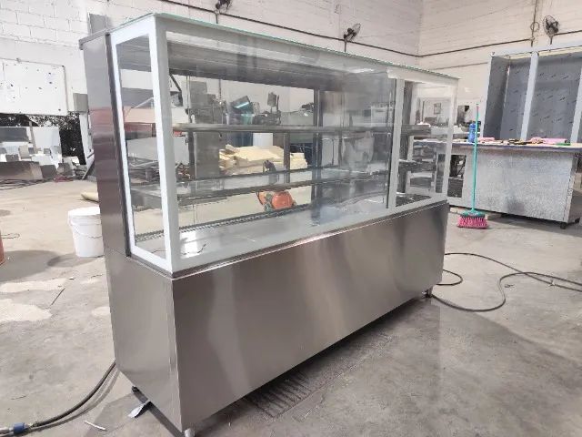 Balcão bandejeiro inox 27 bandejas 2900×700×1400 vidro duplo  - Foto 2