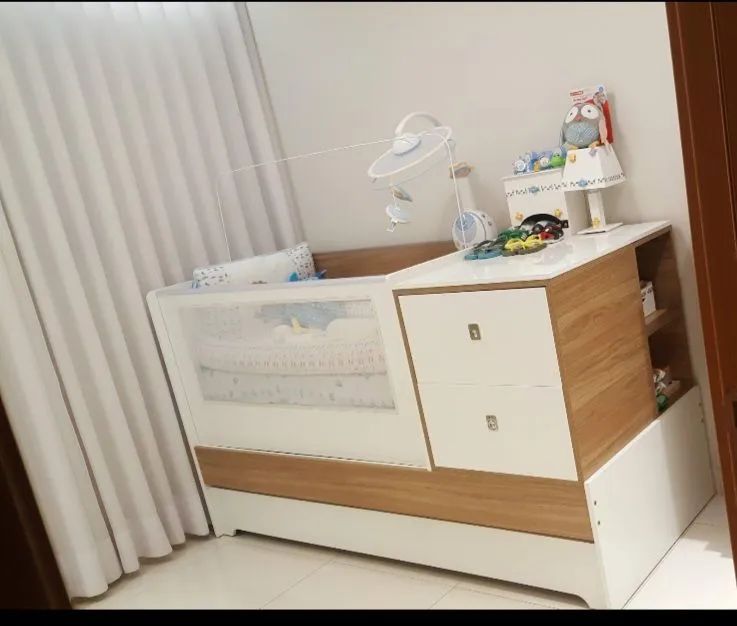 Berço Cômoda Multifuncional Com Anti Refluxo Coleção Sol e Mar - Foto 2
