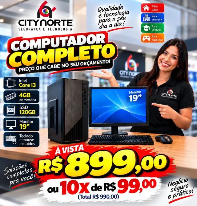 Computadores Completos e notebook core i3 core i5 core i7 aceitamos Cartão