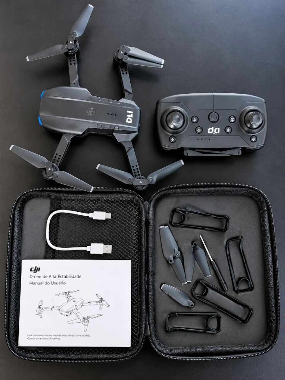 Drone DLI E99 Dobrável com Câmera, Controle e Maleta - Foto 5