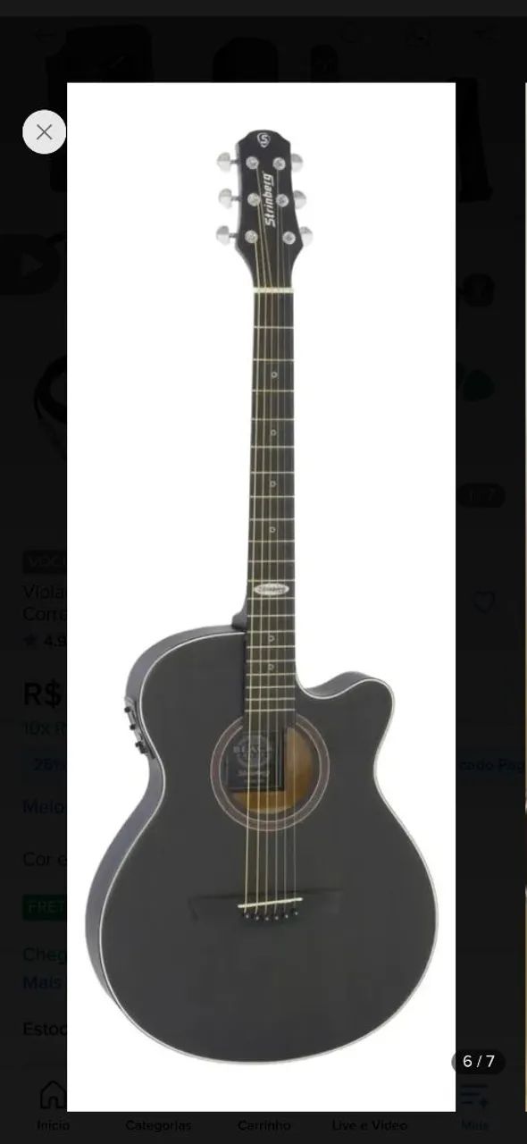Violão Strinberg SF200C Flat/Aço Eletroacustico  - Foto 2