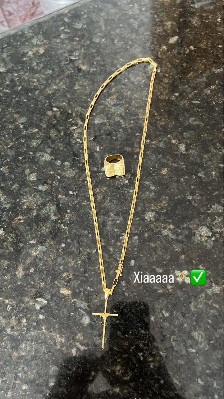 Corrente moeda antiga e dedeira  - Foto 2