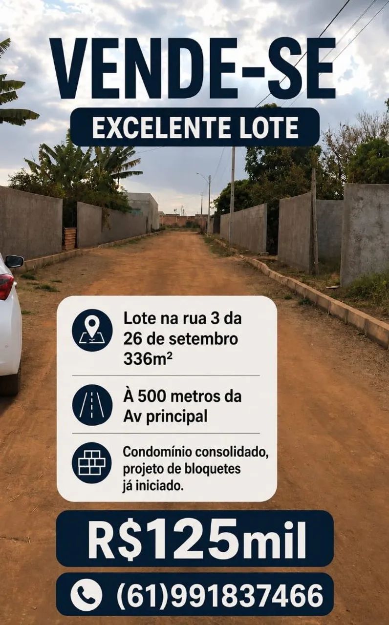 Vendo Lotes na Rua 3 da 26 de Setembro