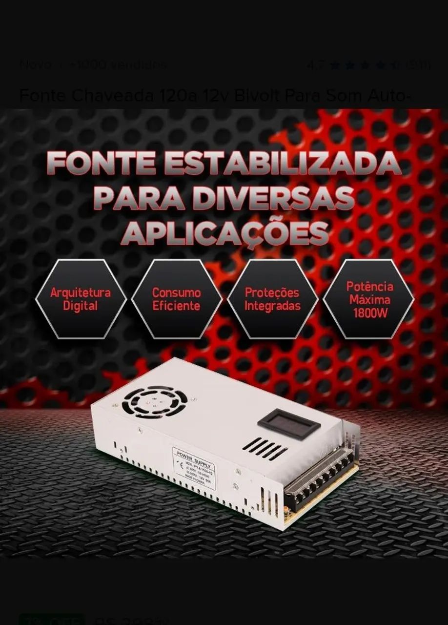 Fonte 12v/120 amperes  - Foto 5