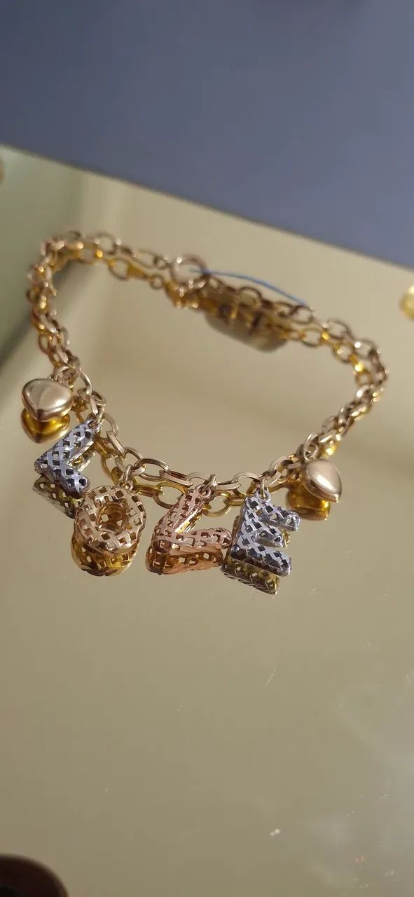 Pulseira love ouro 18k - Foto 2