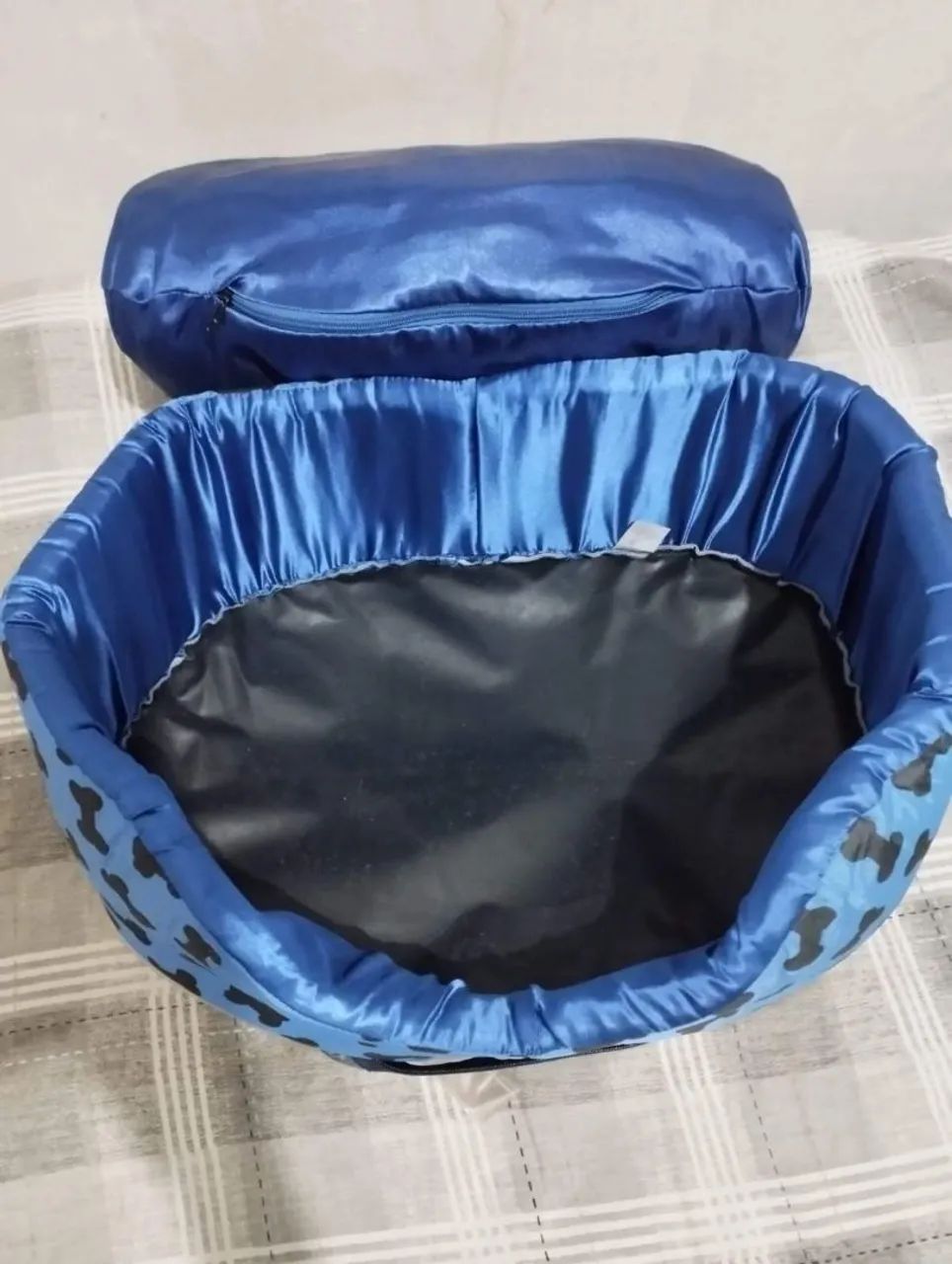 Cama pet azul com almofada removível - Foto 4