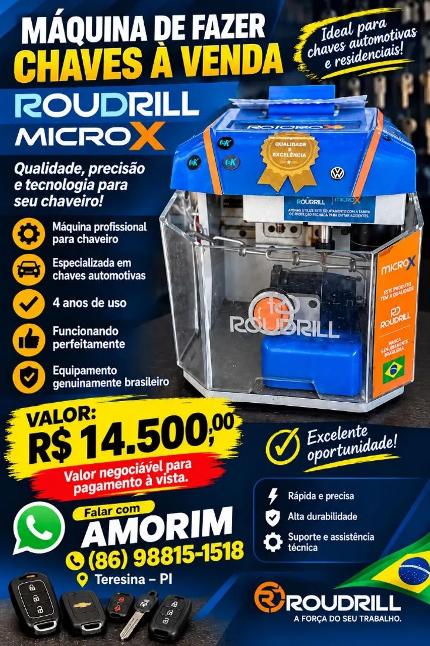ROLDRIL MICRO X MÁQUINA DE CHAVE ELETRÔNICA 